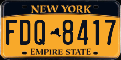 NY license plate FDQ8417