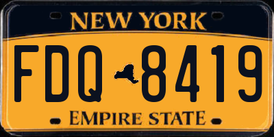 NY license plate FDQ8419