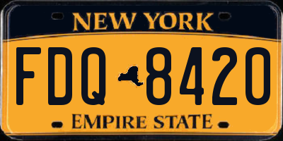 NY license plate FDQ8420