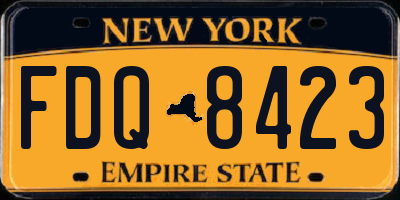 NY license plate FDQ8423