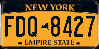 NY license plate FDQ8427