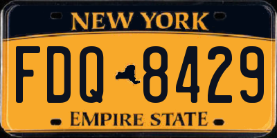 NY license plate FDQ8429