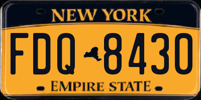 NY license plate FDQ8430