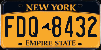 NY license plate FDQ8432