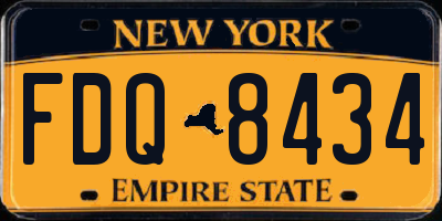 NY license plate FDQ8434
