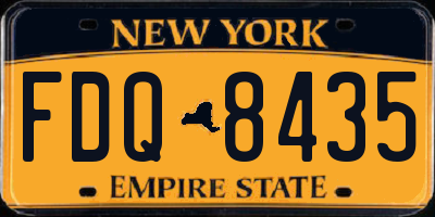 NY license plate FDQ8435