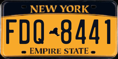 NY license plate FDQ8441