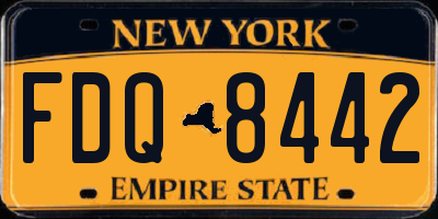 NY license plate FDQ8442