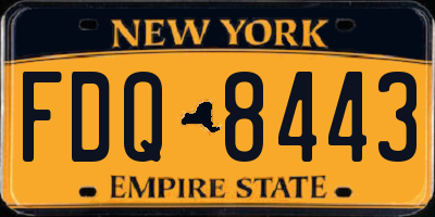 NY license plate FDQ8443