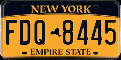 NY license plate FDQ8445