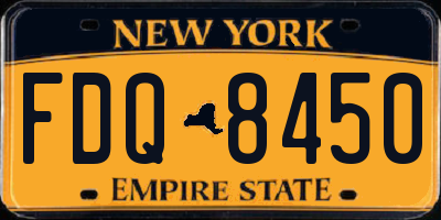 NY license plate FDQ8450