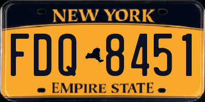 NY license plate FDQ8451