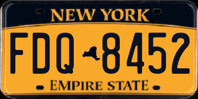 NY license plate FDQ8452