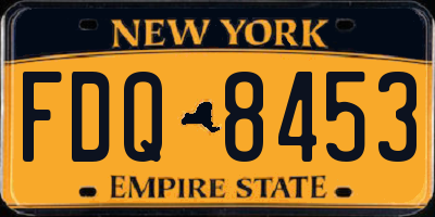 NY license plate FDQ8453