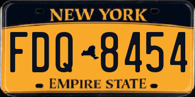 NY license plate FDQ8454