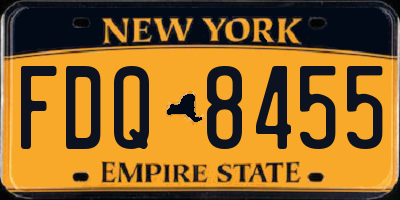 NY license plate FDQ8455