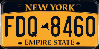NY license plate FDQ8460