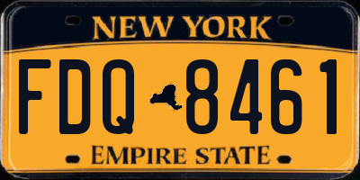 NY license plate FDQ8461