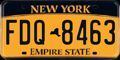 NY license plate FDQ8463