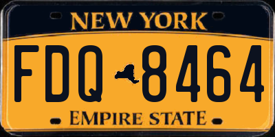 NY license plate FDQ8464