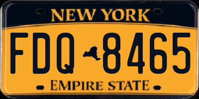 NY license plate FDQ8465