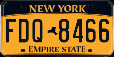 NY license plate FDQ8466