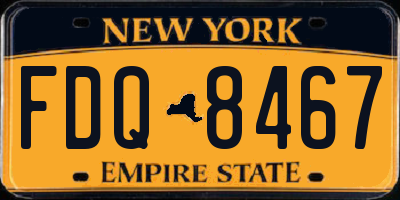 NY license plate FDQ8467