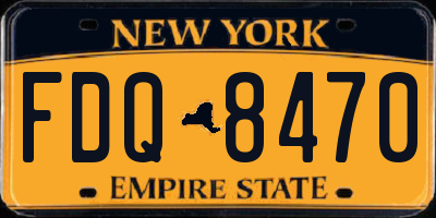 NY license plate FDQ8470