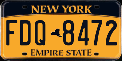 NY license plate FDQ8472