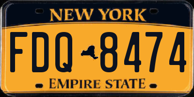 NY license plate FDQ8474