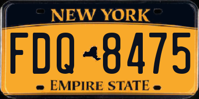 NY license plate FDQ8475