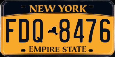 NY license plate FDQ8476