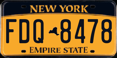 NY license plate FDQ8478