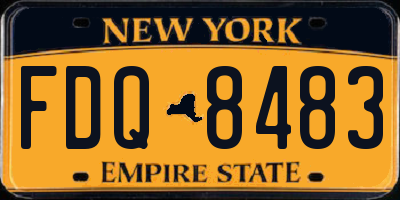 NY license plate FDQ8483