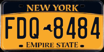 NY license plate FDQ8484