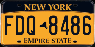 NY license plate FDQ8486