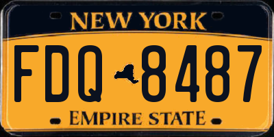 NY license plate FDQ8487
