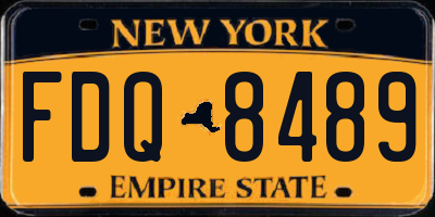 NY license plate FDQ8489