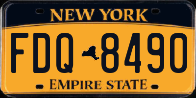 NY license plate FDQ8490