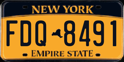 NY license plate FDQ8491