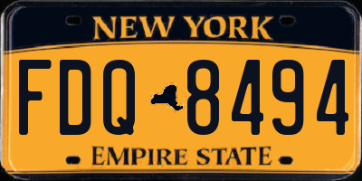 NY license plate FDQ8494