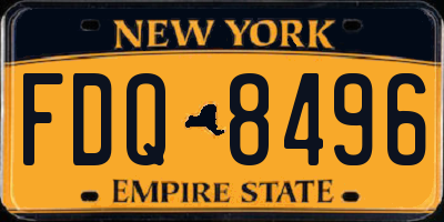 NY license plate FDQ8496