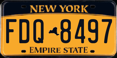 NY license plate FDQ8497