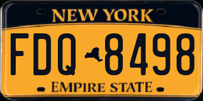 NY license plate FDQ8498
