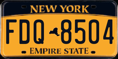 NY license plate FDQ8504