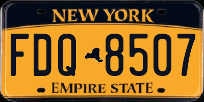NY license plate FDQ8507