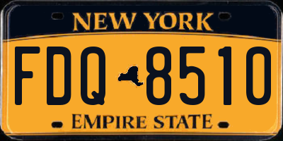 NY license plate FDQ8510