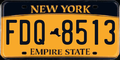 NY license plate FDQ8513