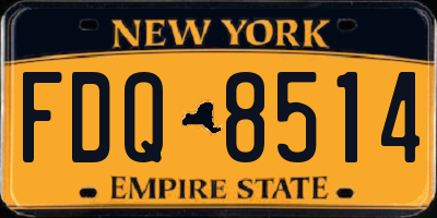NY license plate FDQ8514