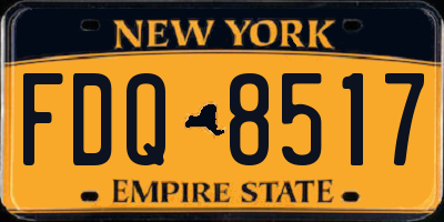 NY license plate FDQ8517